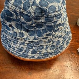 Coach Blue Jean Patterned Bucket Hat with logo